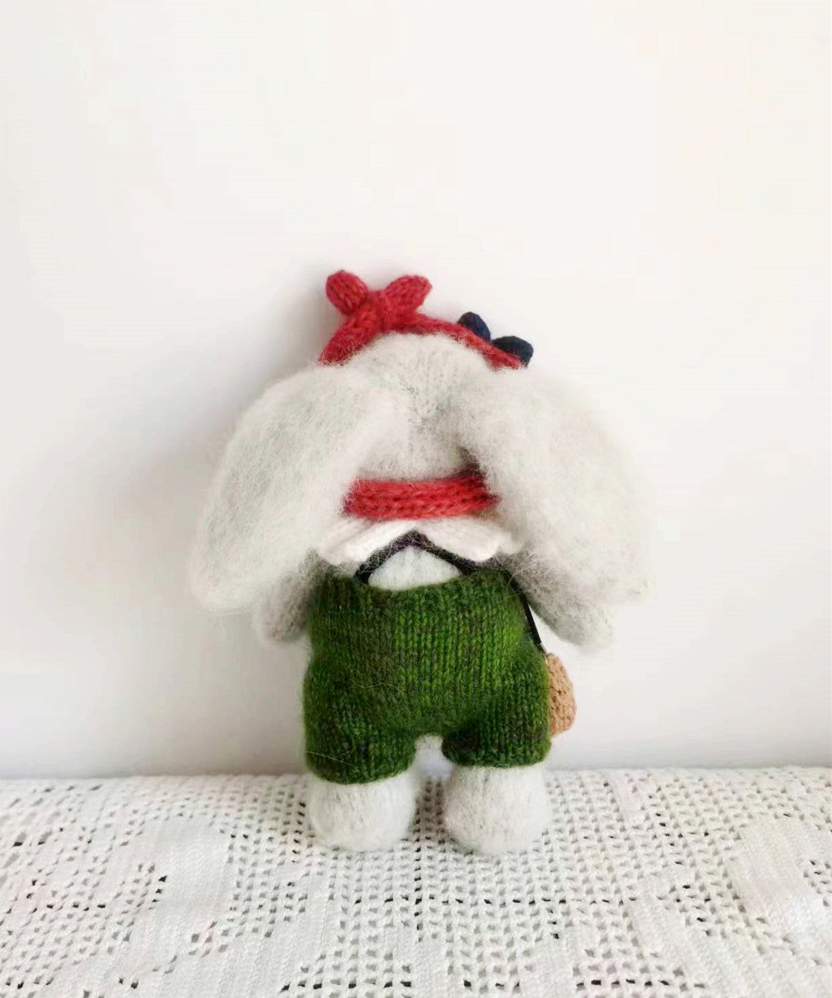 Artisan Crocheted Bunny Figurine for Baby Shower Celebrations
