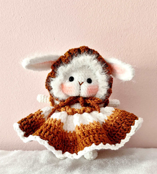 Retro Crochet Bunny Toy Keepsake