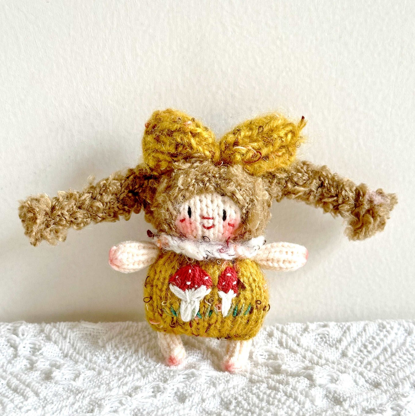 Quaint Crocheted Girl Doll Charm