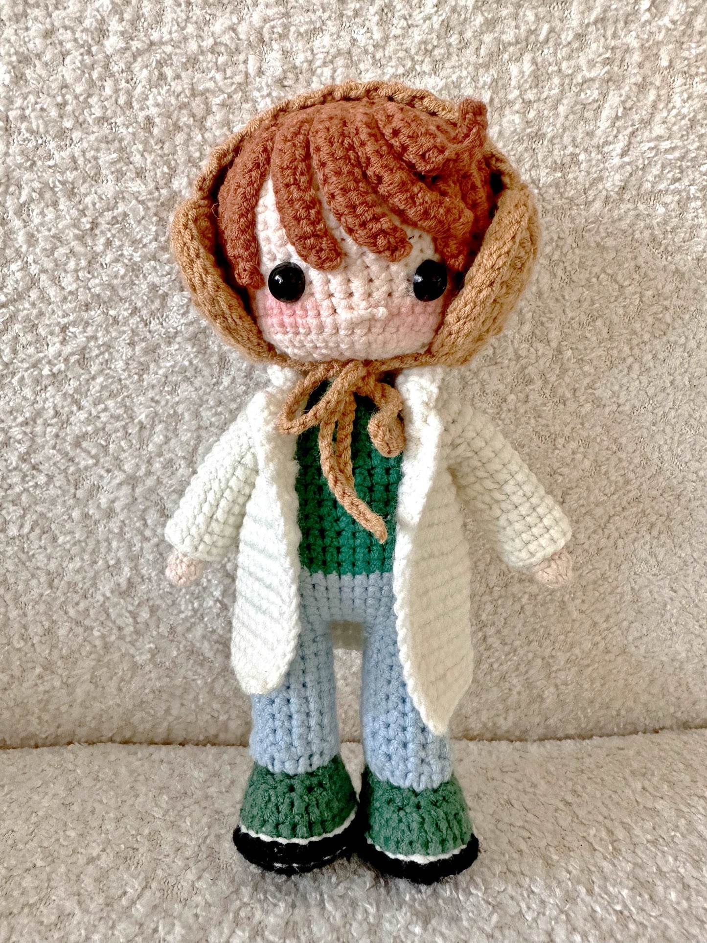 Whimsical Crochet Boy Doll Ornament for Gifting
