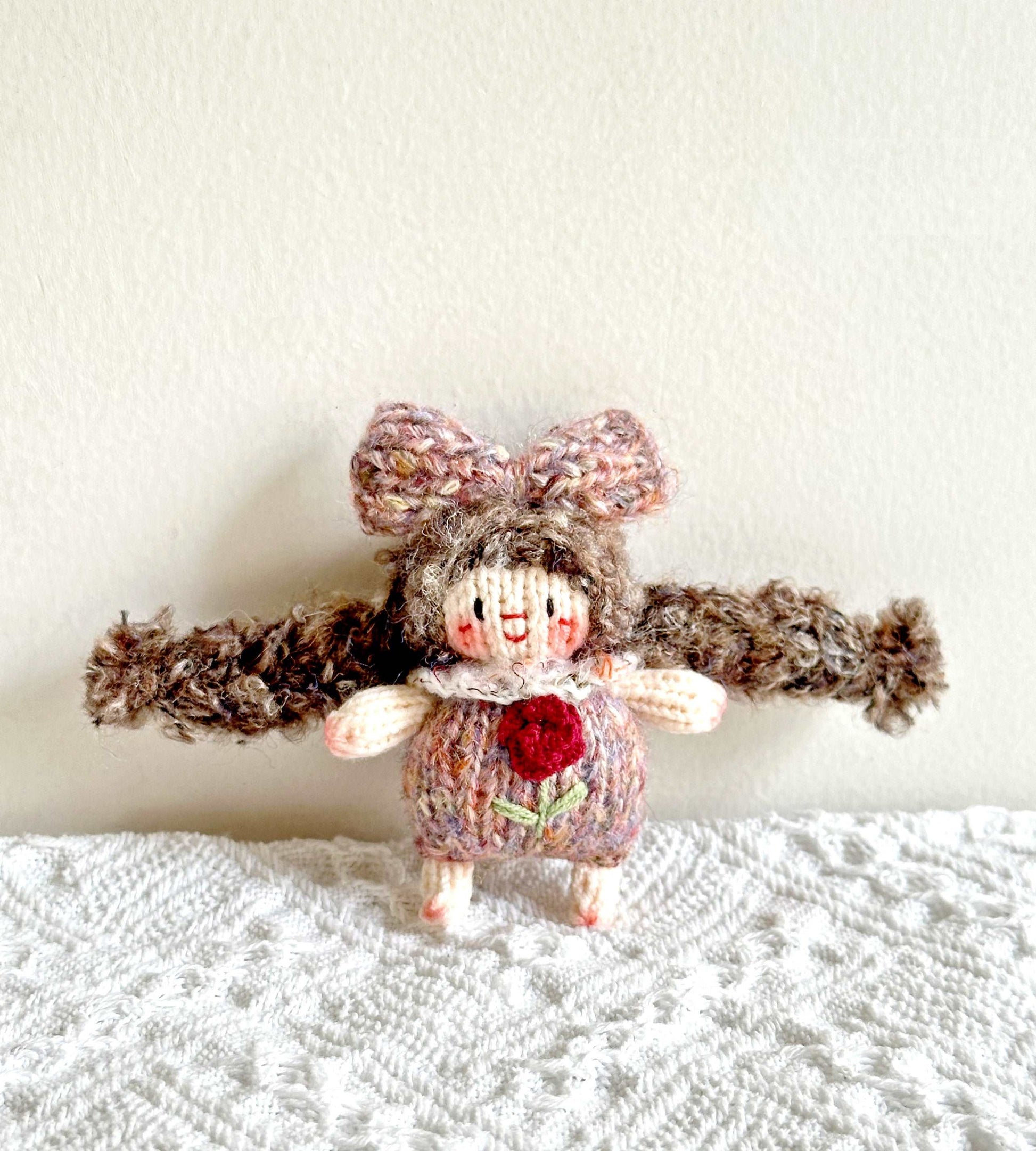 Handmade Crochet Little Girl Toy Decoration for Children's Rooms and Play Areas