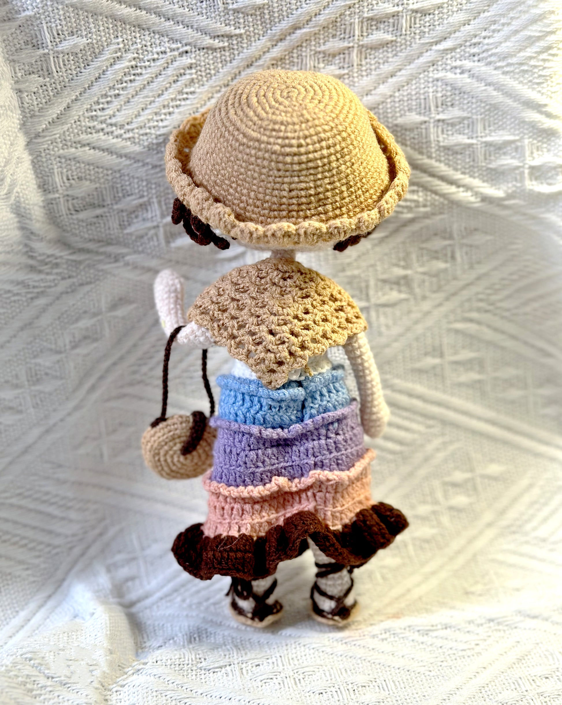 Custom crochet girl doll ornaments for baby showers and events