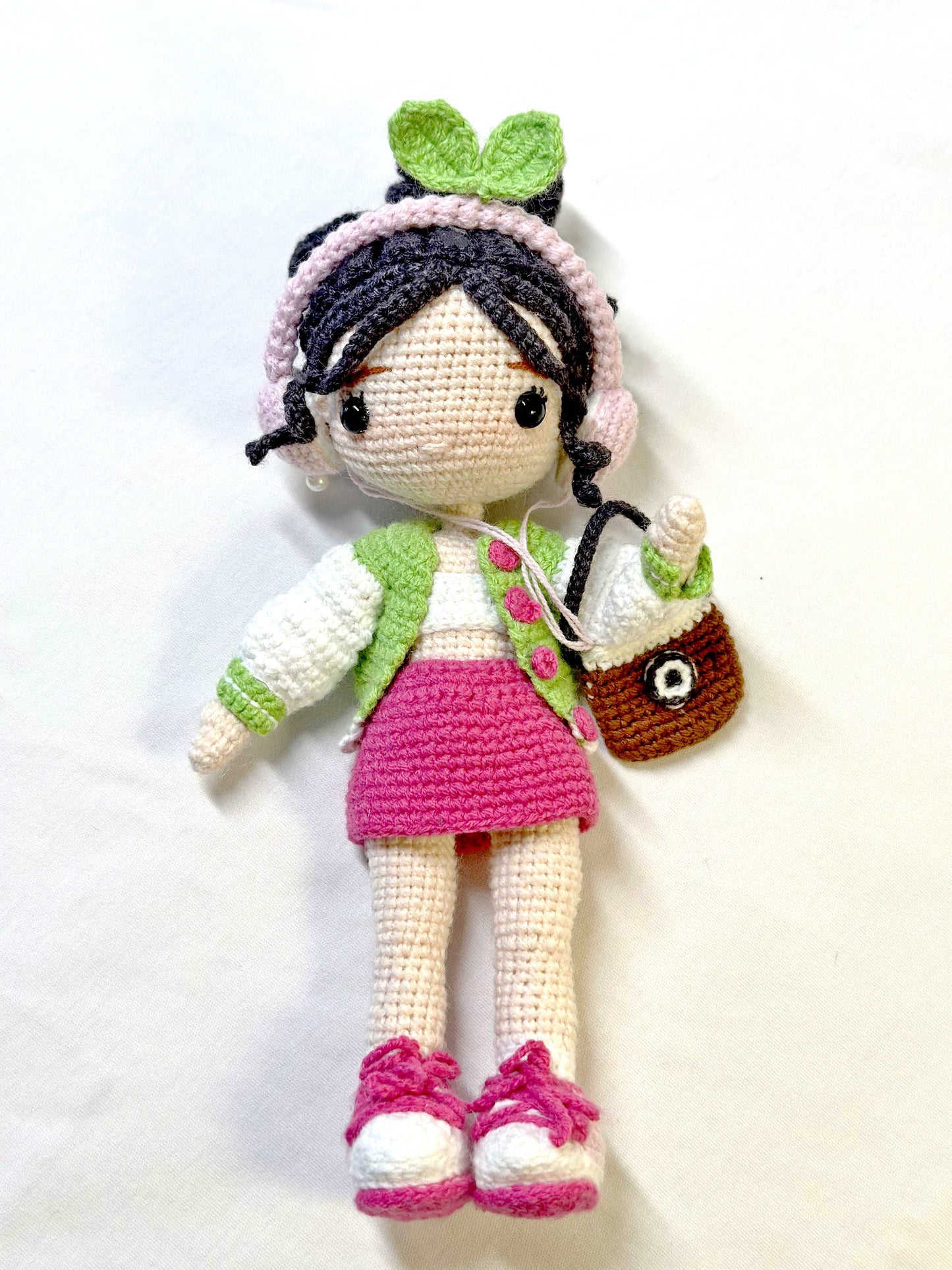 Artistic Crocheted Girl Doll for Room Embellishment