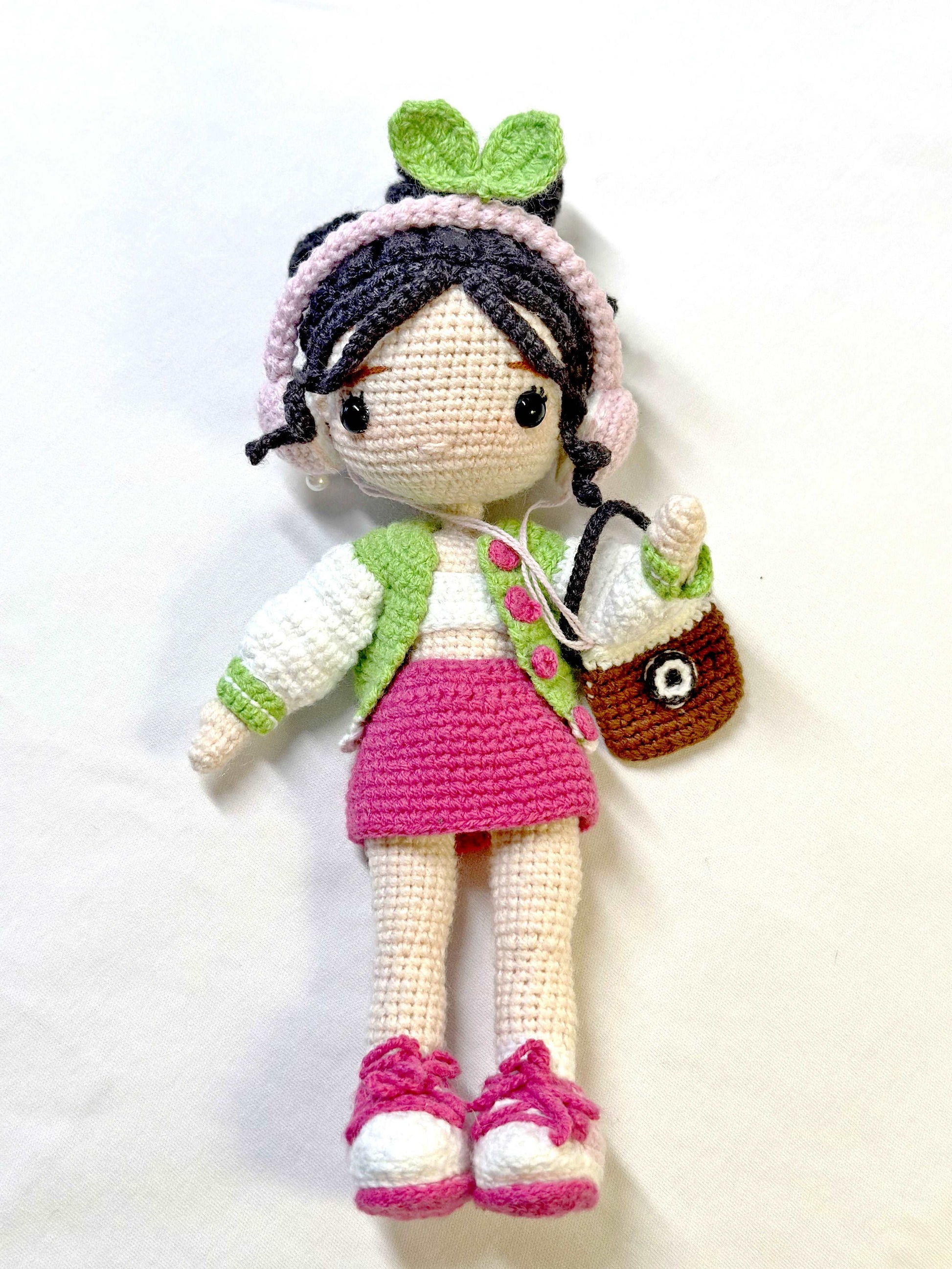Artistic Crocheted Girl Doll for Room Embellishment
