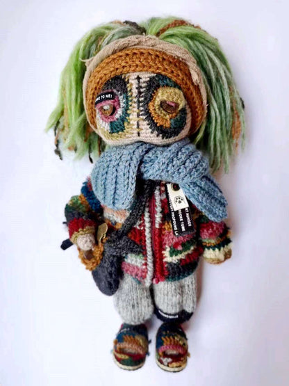 Unique handcrafted toy dolls with button eyes, perfect for collectors