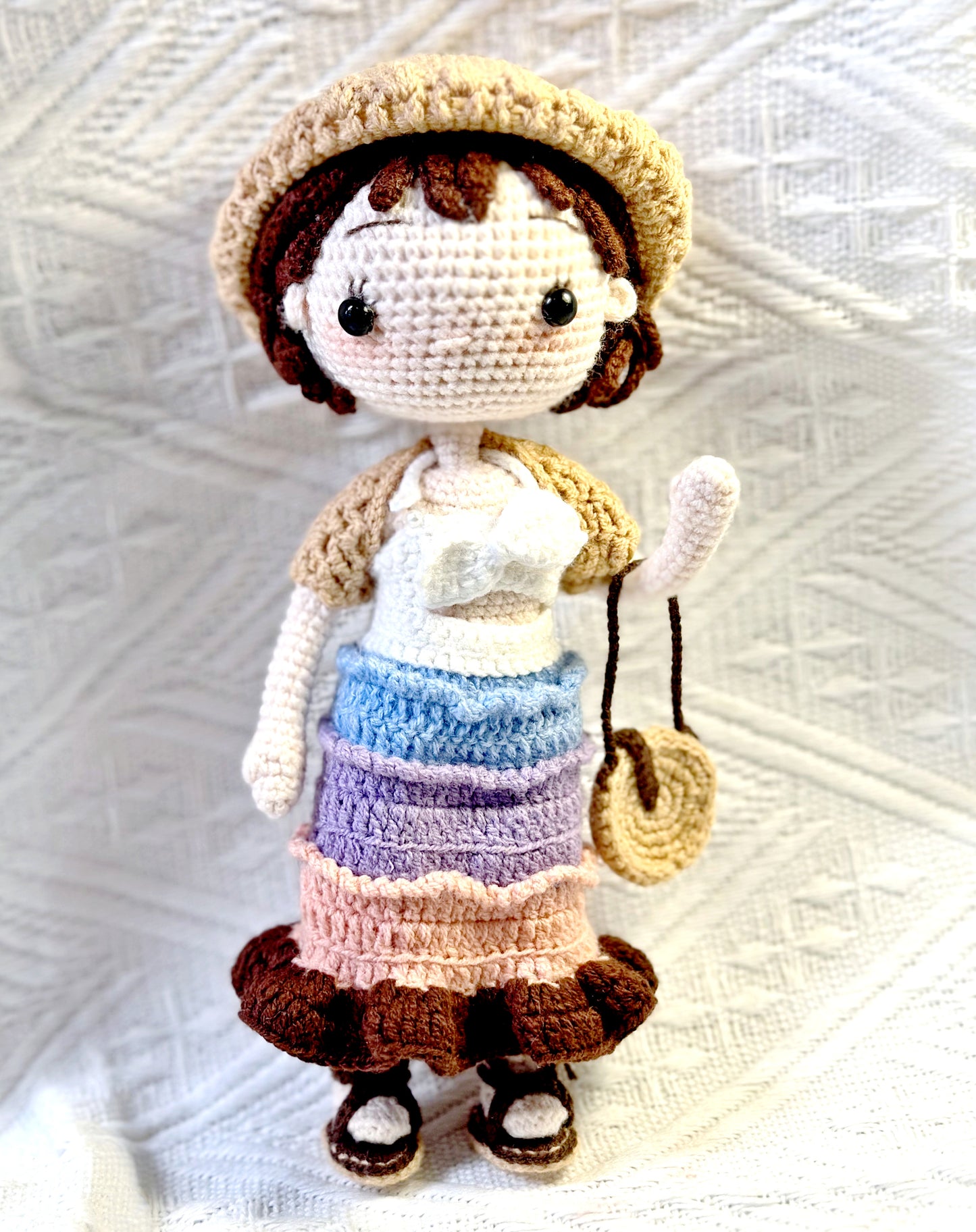 Handmade crochet girl doll ornaments for home decor