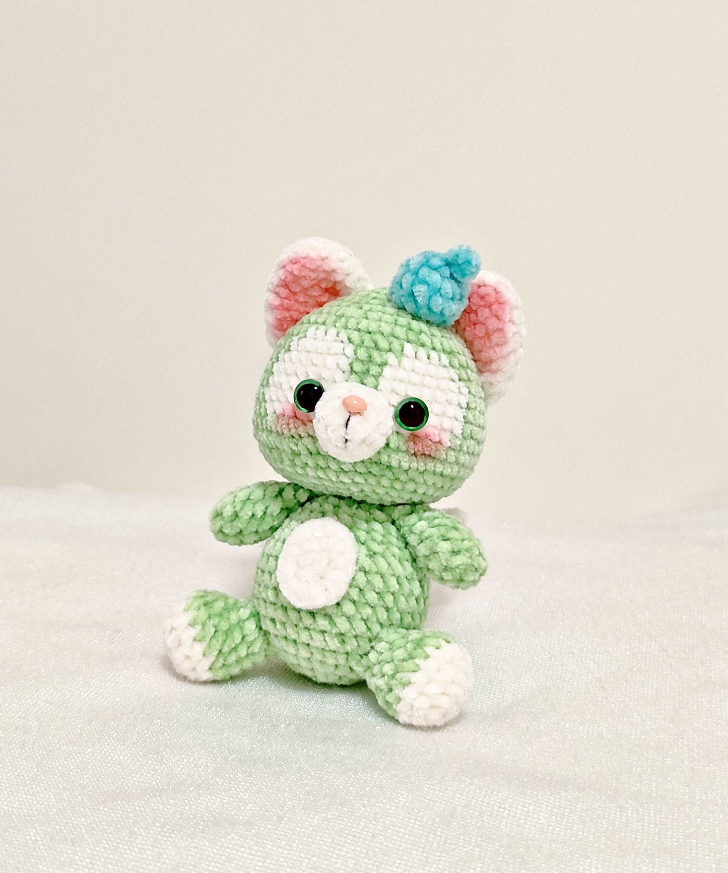 Handmade Crochet Cat Doll for Nursery Decoration