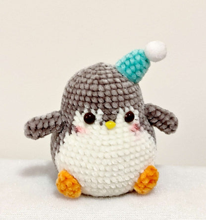 Crocheted Penguin Toy Ornament for Seasonal Decor