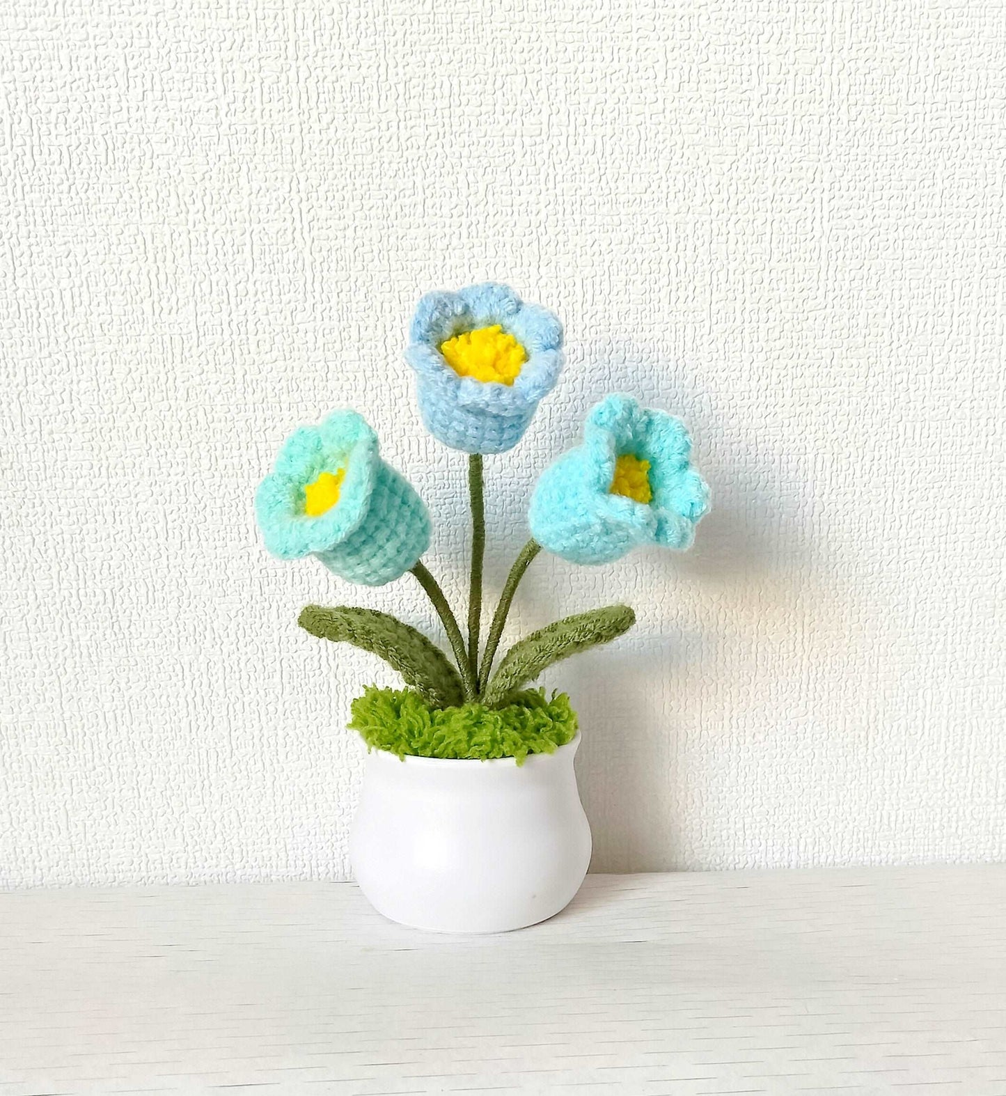 Delicate Handmade Sunflower Crochet Pot Plant Embellishment