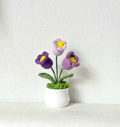 Handmade Crochet Purple Flower Potted