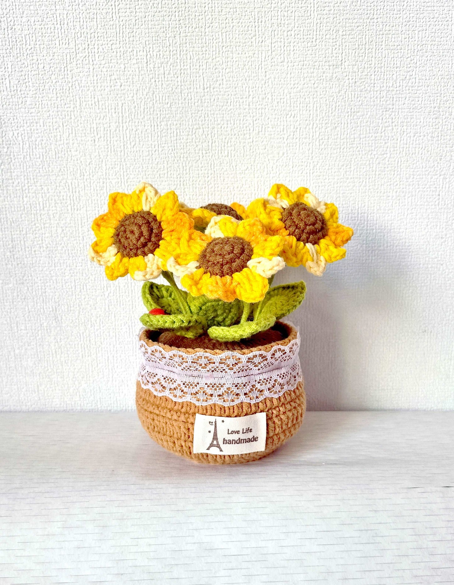 Elegant Handmade Sunflower Plant Ornament for Living Room