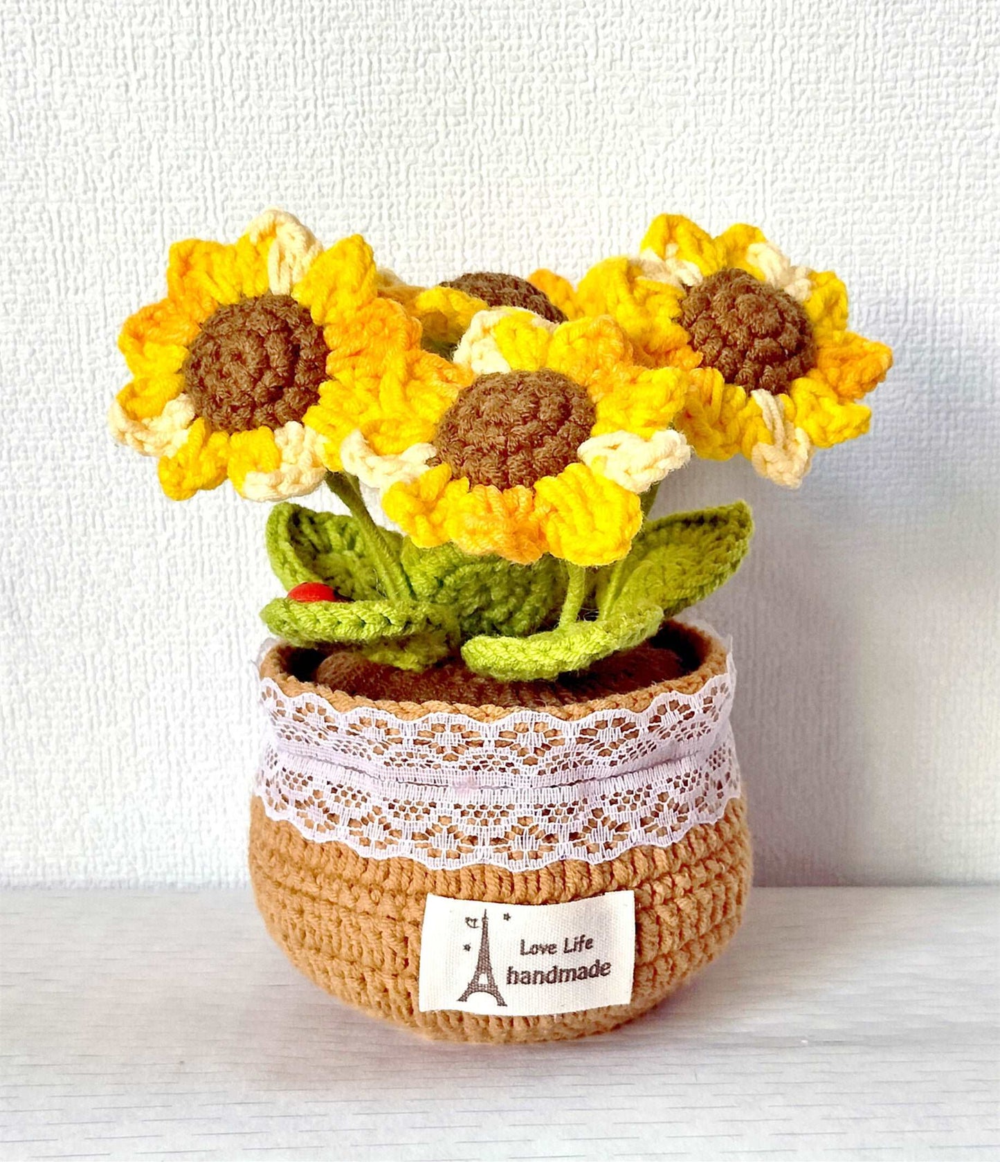 Charming Handmade Sunflower Blossom Pot for Kitchen Counter
