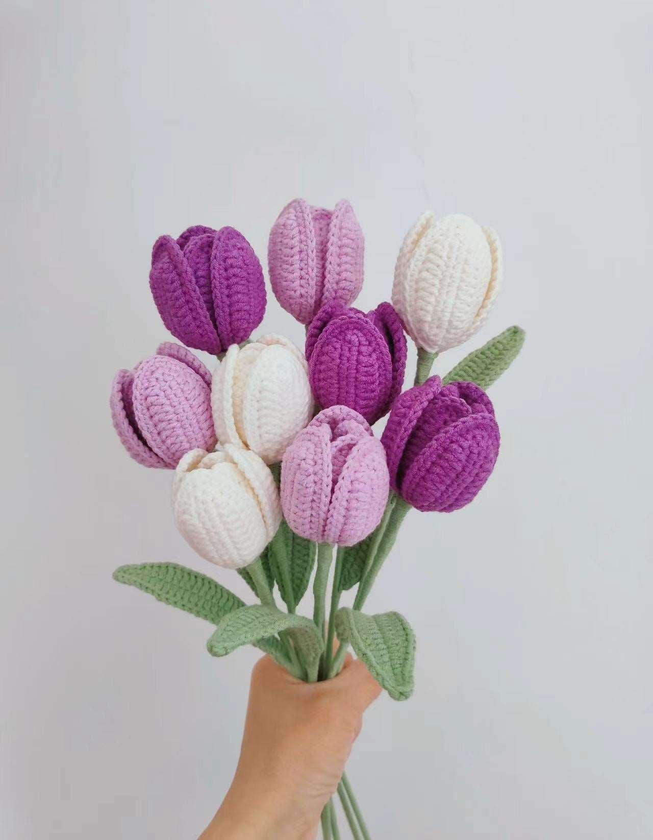 Exquisite Handcrafted Crochet Tulip Bouquet for Home Decor