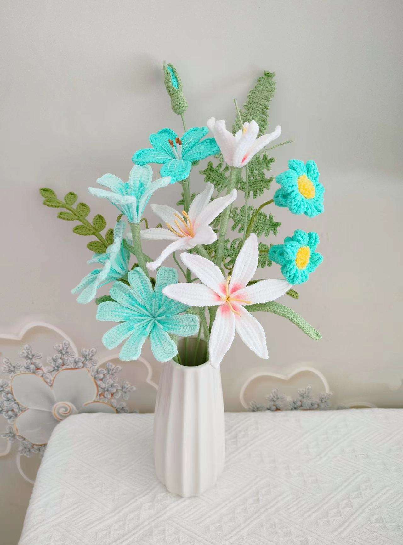 Elegant Crocheted Flower Bundles with Customization Options for Weddings