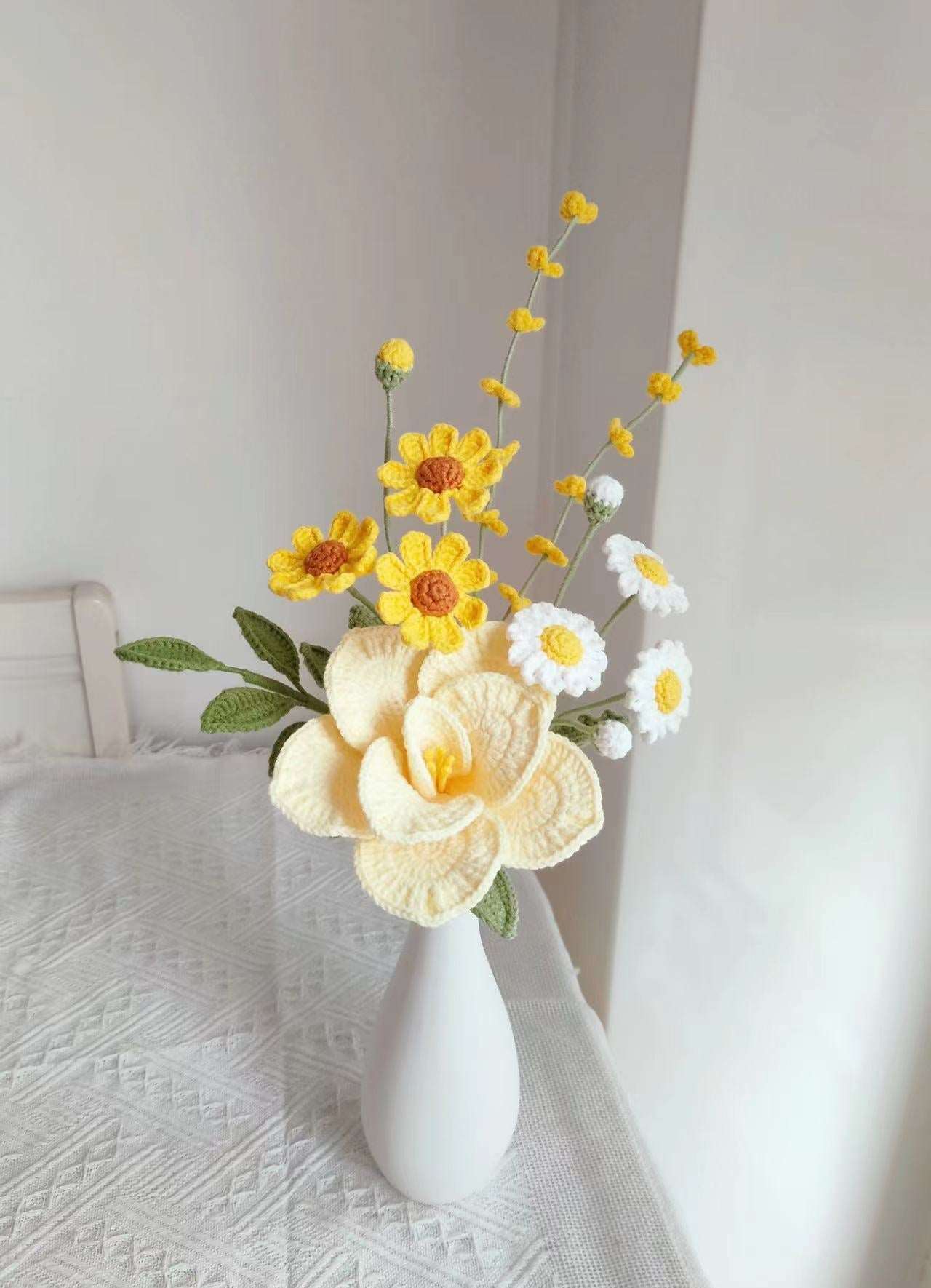 Unique Handmade Crochet Floral Arrangement for Special Occasions