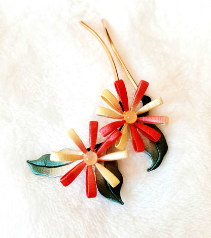 Handmade Floral Hairpin for Vintage-inspired Hairstyles and Retro Looks
