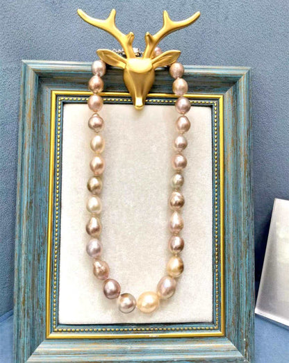 Handmade Purple Baroque Pearl Necklace