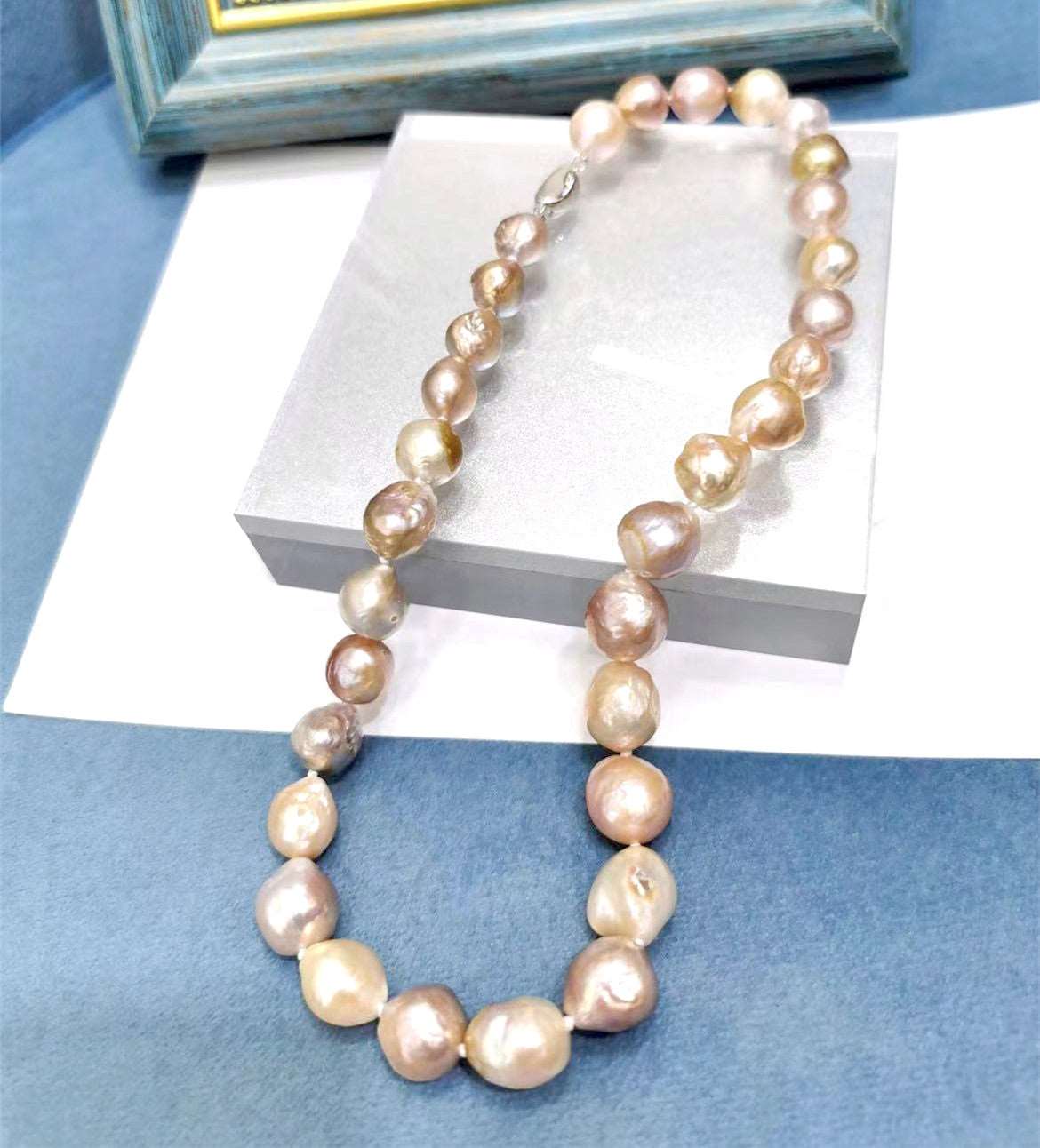 Handmade Purple Baroque Pearl Necklace