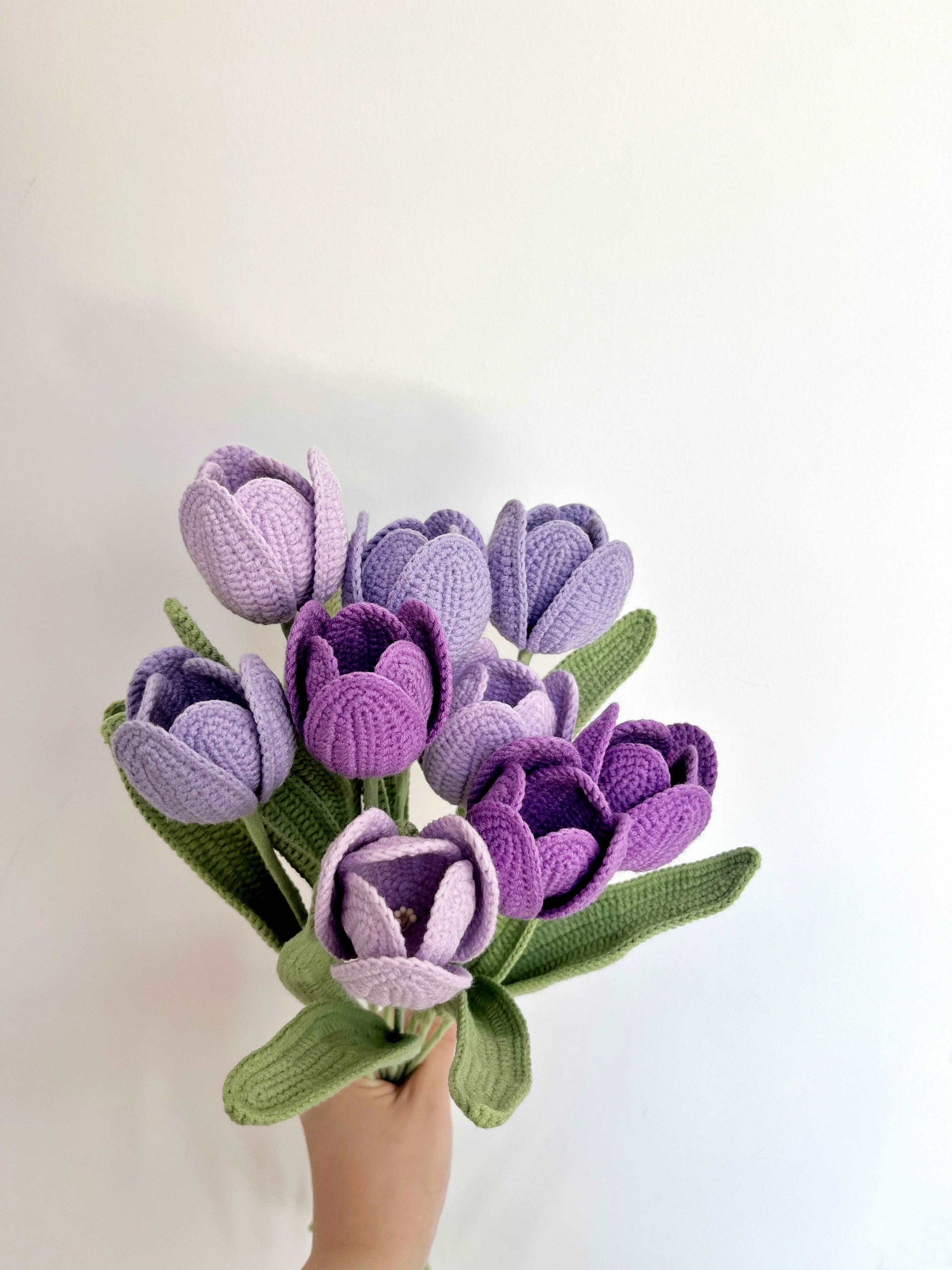 Artisanal Crochet Rose Bundle in Shades of Purple