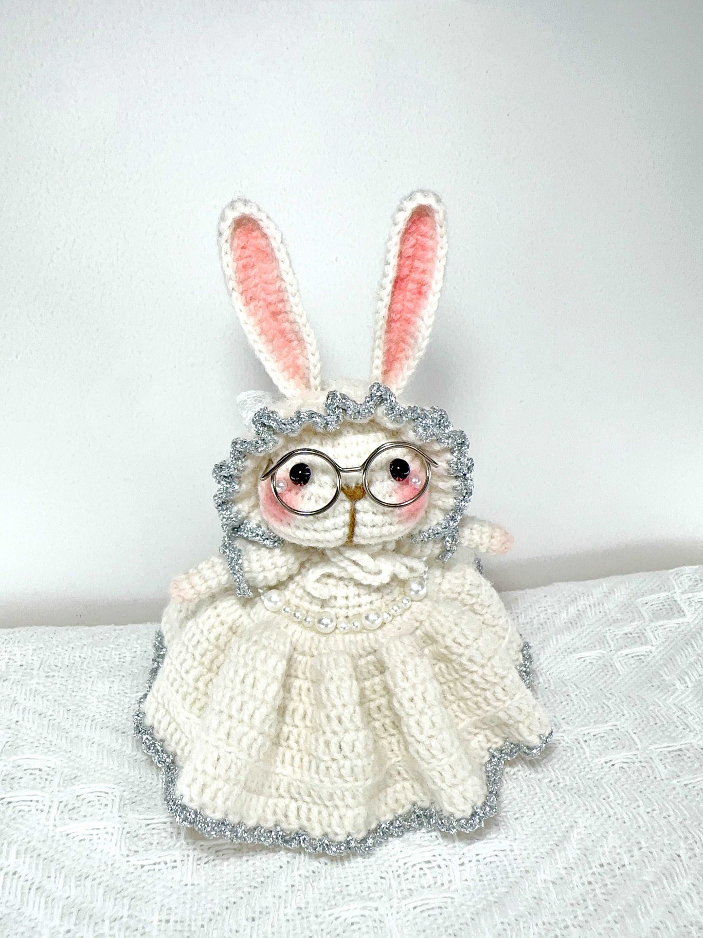 Vintage-inspired Bunny Plush Ornament