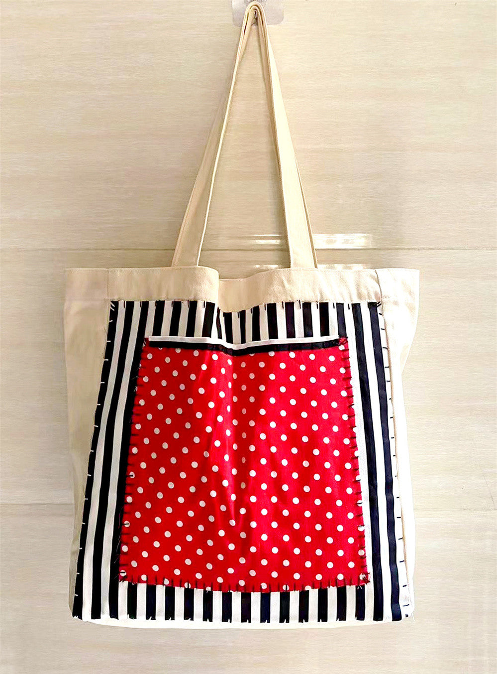 Personalized Eco-Friendly Canvas Tote with DIY Handmade Patchwork Design