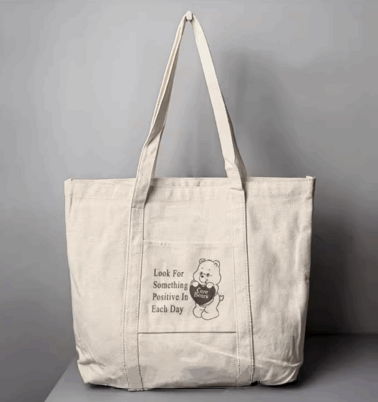 Eco-Friendly Canvas Shopping Bag for DIY Sewing and Embroidery Patterns