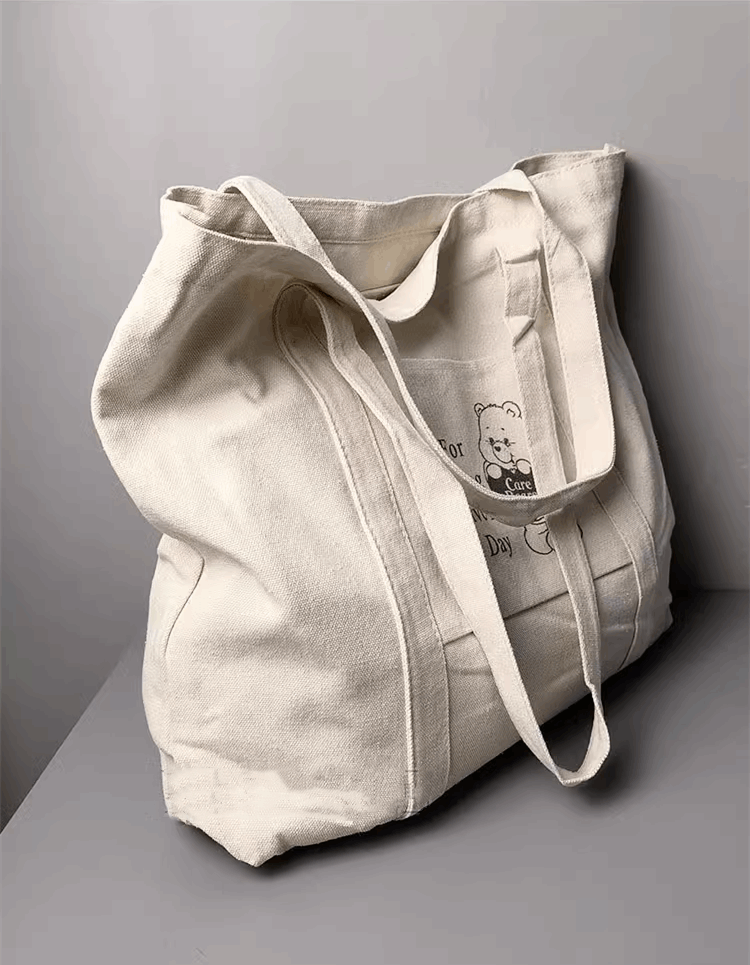 Large Capacity Canvas Bag for DIY Crafting and Shopping Needs