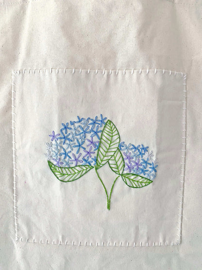 large soft shoulder bag with hand embroidered abstract motifs