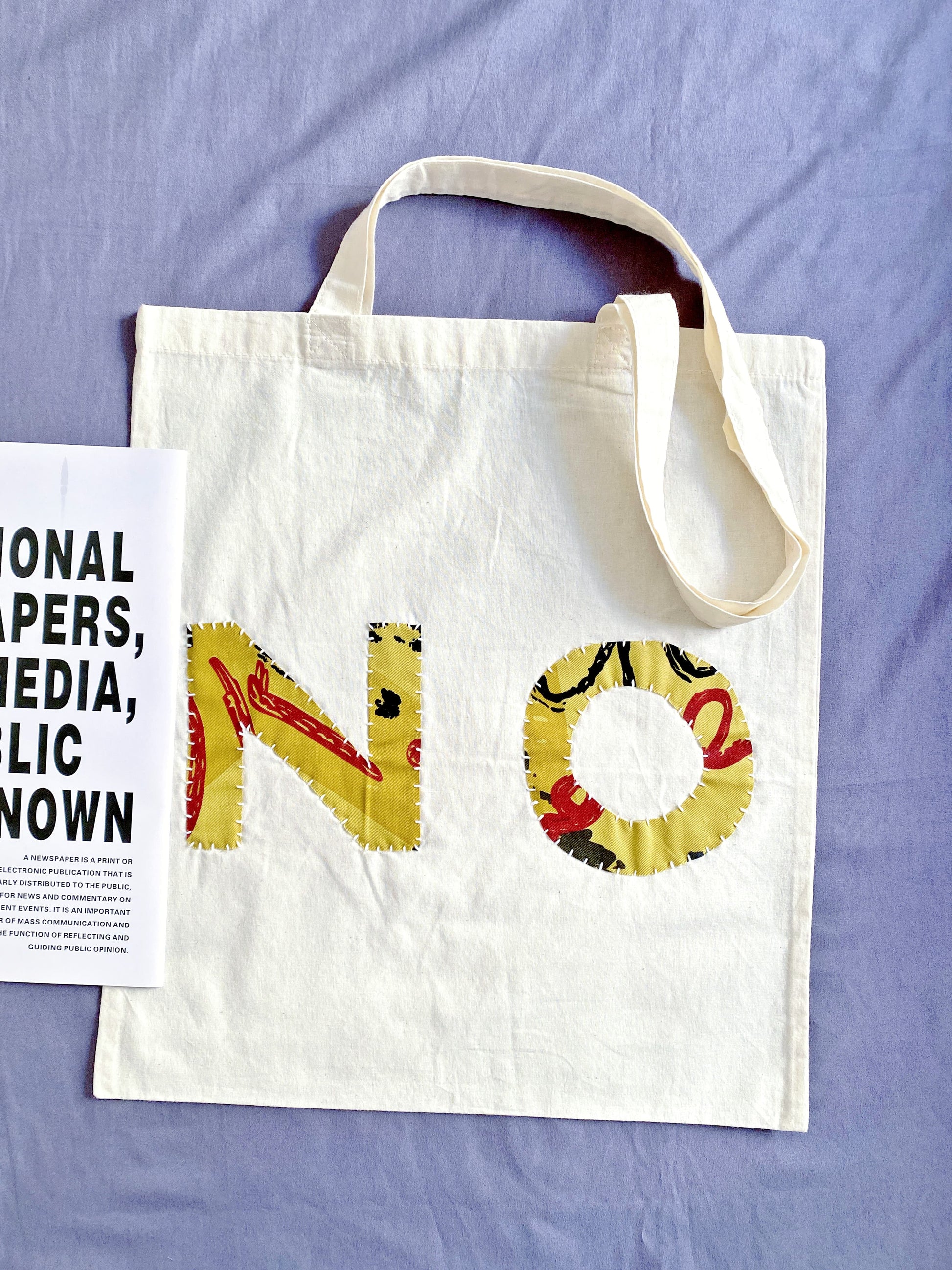 soft and lightweight cotton shoulder bag with patchwork art