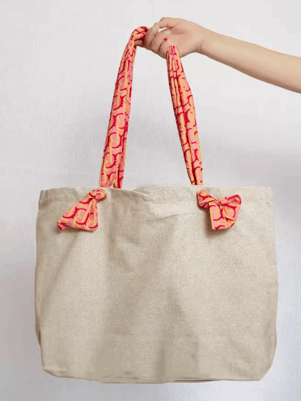 Large Capacity Eco-Friendly Canvas Bag for Shopping and DIY Embroidery Projects