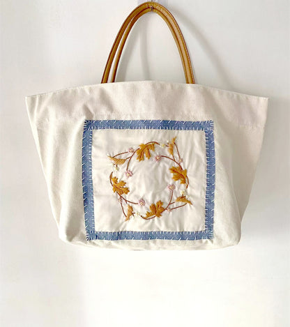 DIY Hand Embroidered Canvas Bag for Sustainable Travel and Everyday Use