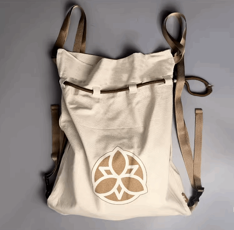 Large Capacity Canvas Backpack with Drawstring for Travel, Shopping, and Everyday Use