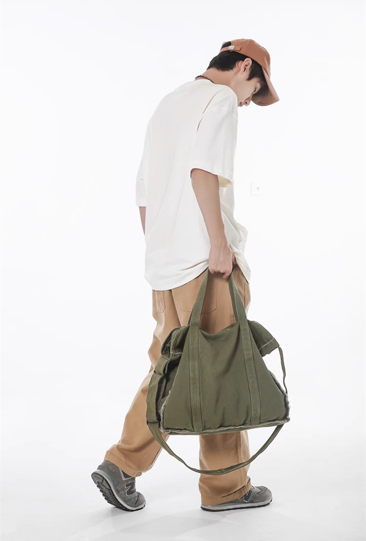 Unisex Canvas Tote Bag with Embroidery for Shopping and Commuting