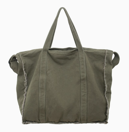 Large Capacity Unisex Canvas Tote Bag for Weekend Trips and Daily Essentials