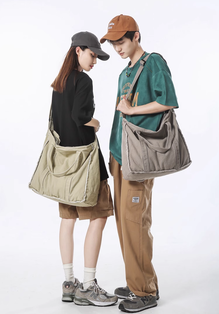 Large Unisex Canvas Tote Bag for DIY Sewing and Patchwork Crafts