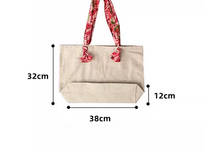 Durable, Customizable Canvas Bag for Patchwork and Hand-Sewn Embroidery Patterns