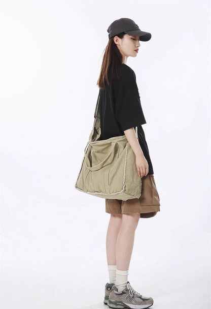 Sturdy Canvas Shoulder Bag for Shopping and Casual Outings