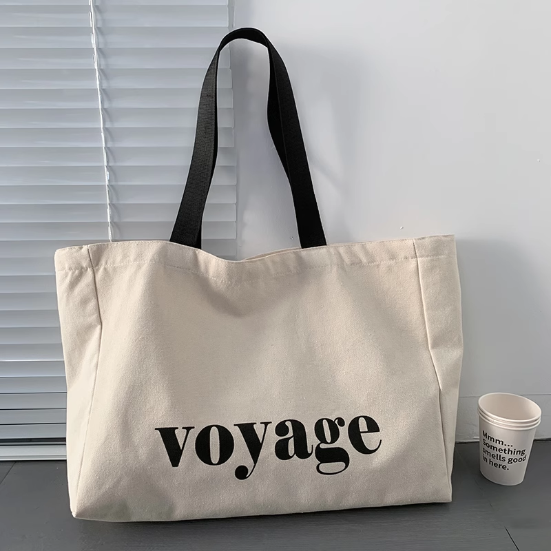 Heavy-duty Eco-friendly Canvas Tote Bag for Shopping and Travel