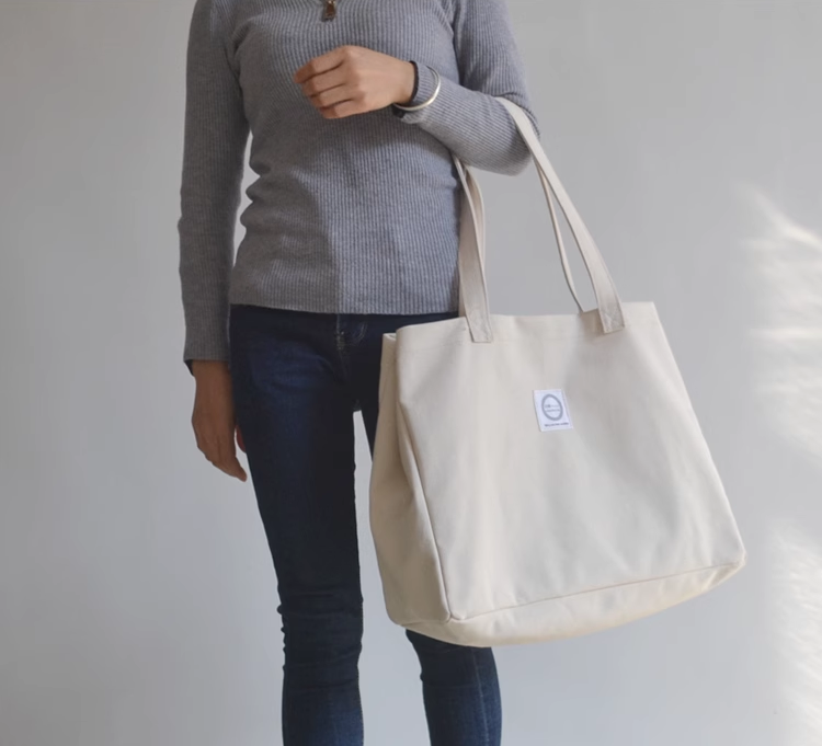 Eco-friendly Canvas Shopping Tote for Embroidery and Sewing Enthusiasts