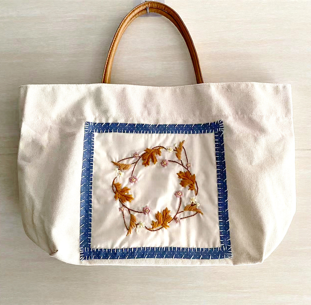 Unique Floral Embroidery Canvas Bag For Women