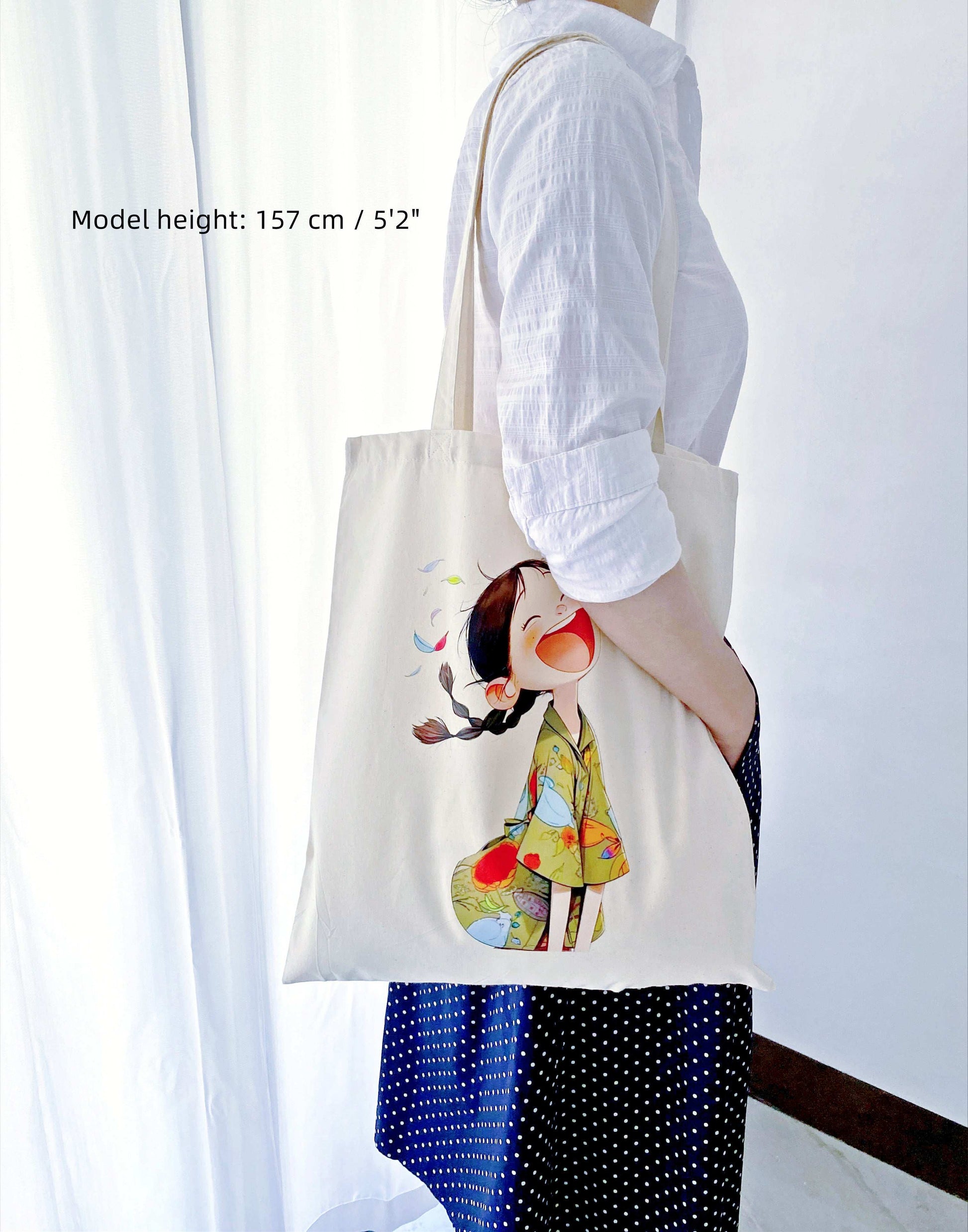 Soft cotton tote perfect for library visits, coffee dates, or markets.