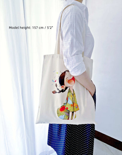 Soft cotton tote perfect for library visits, coffee dates, or markets.