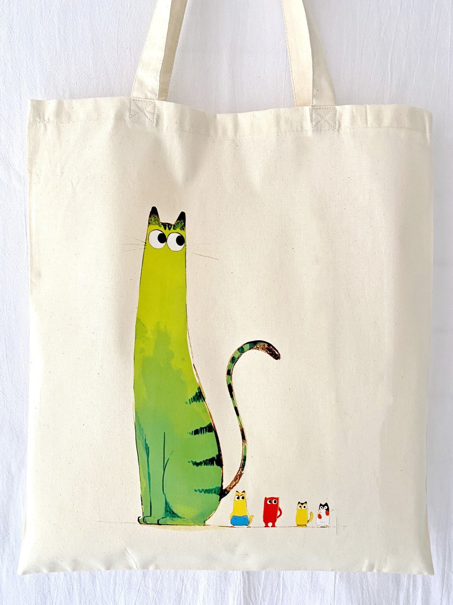 stylish cat-themed cotton tote for daily use