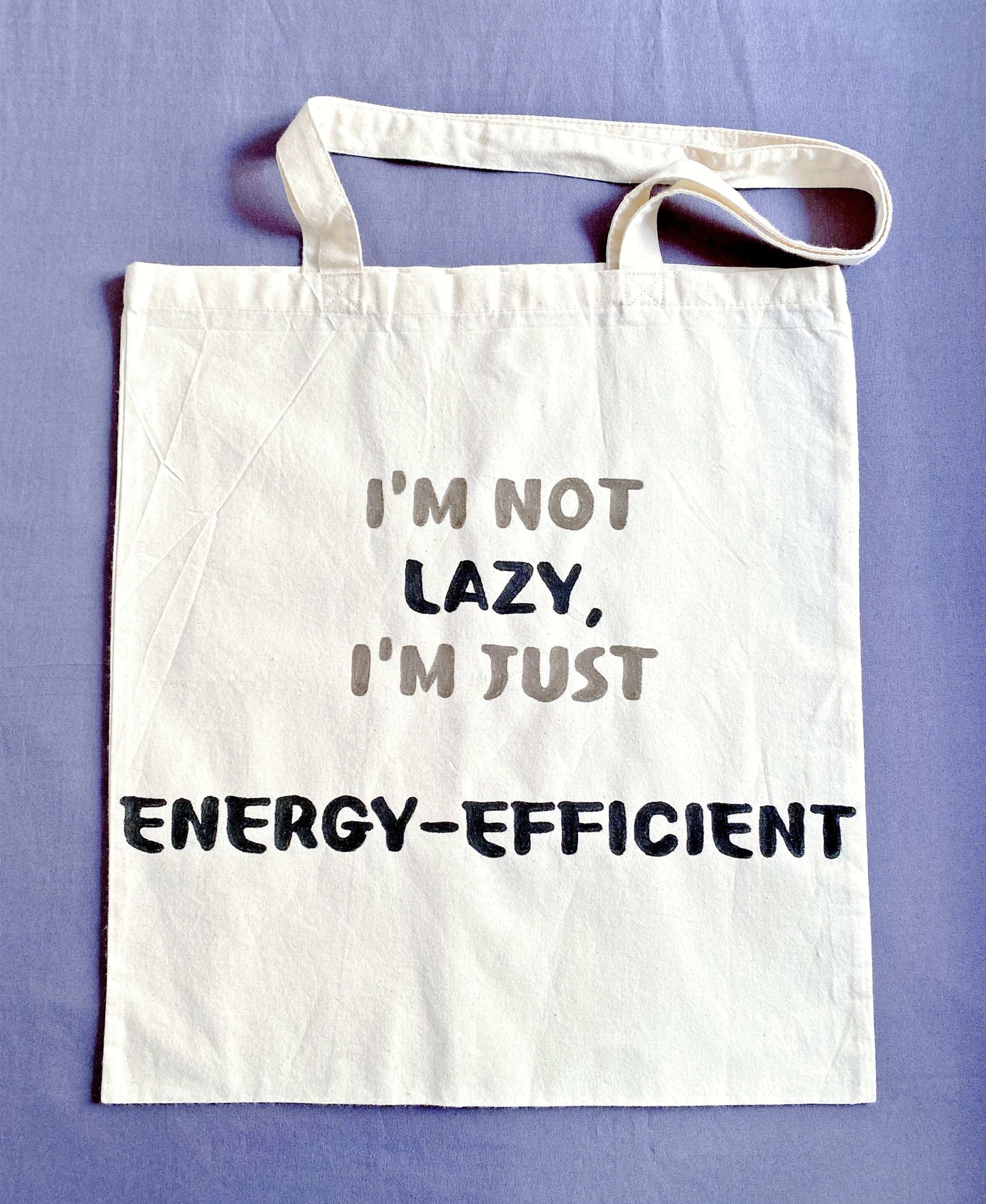 simple cotton tote with artistic handwritten detail