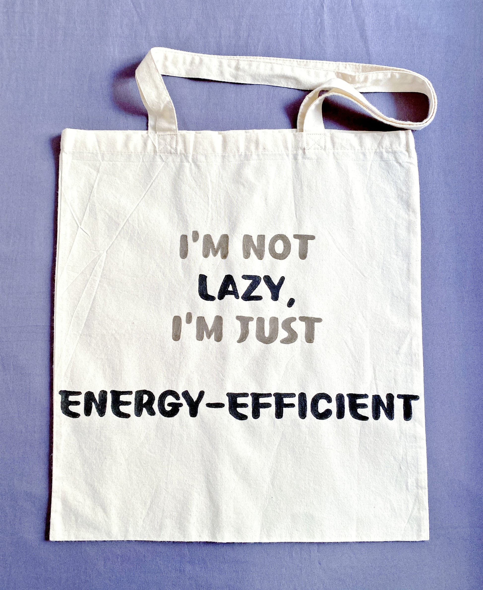 simple cotton tote with artistic handwritten detail