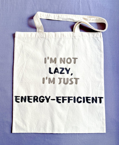 simple cotton tote with artistic handwritten detail