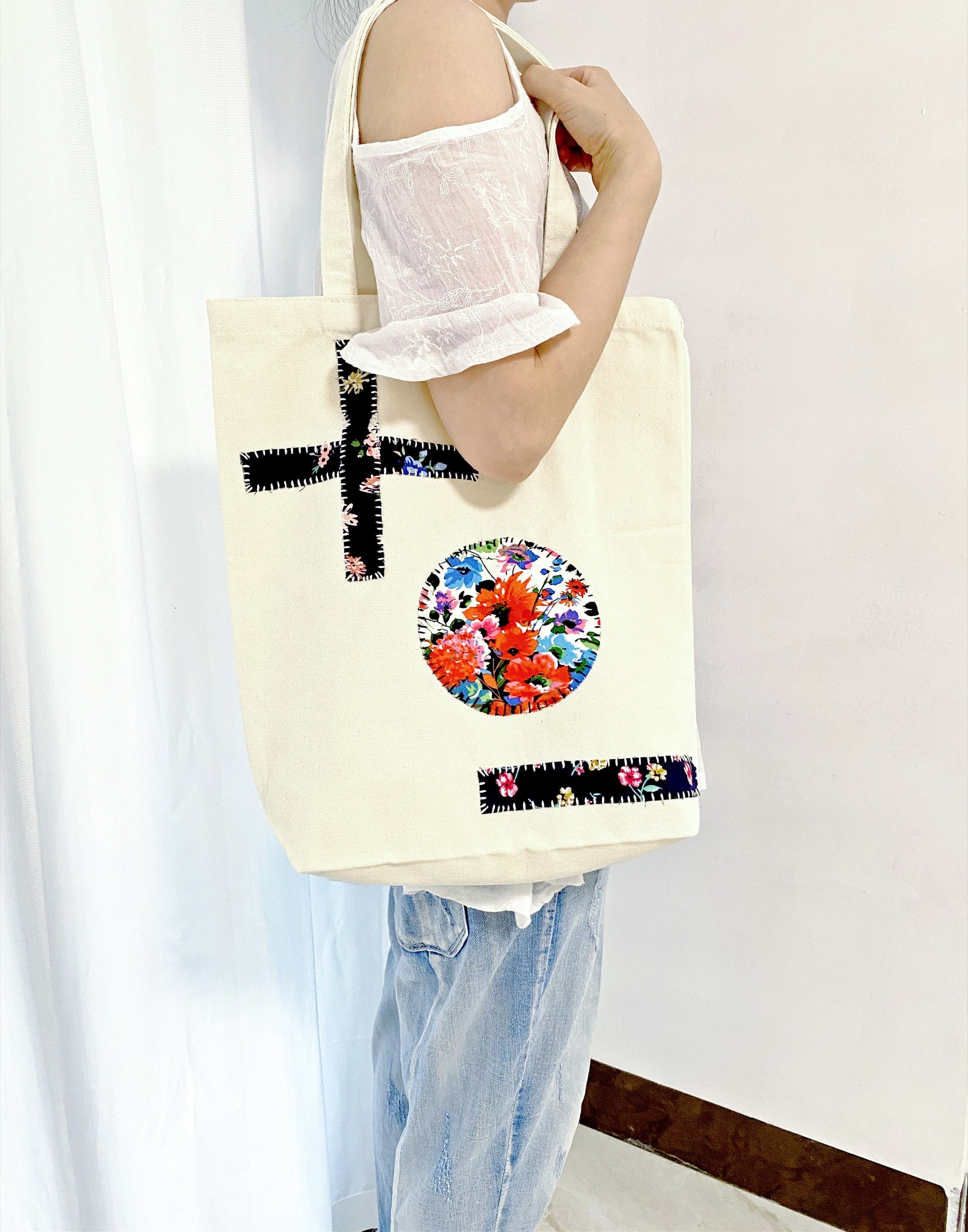 practical canvas tote with spacious interior and soft texture