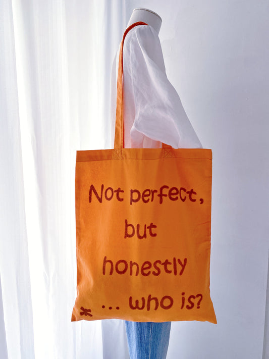 soft lightweight tote bag with natural cotton and simple text design