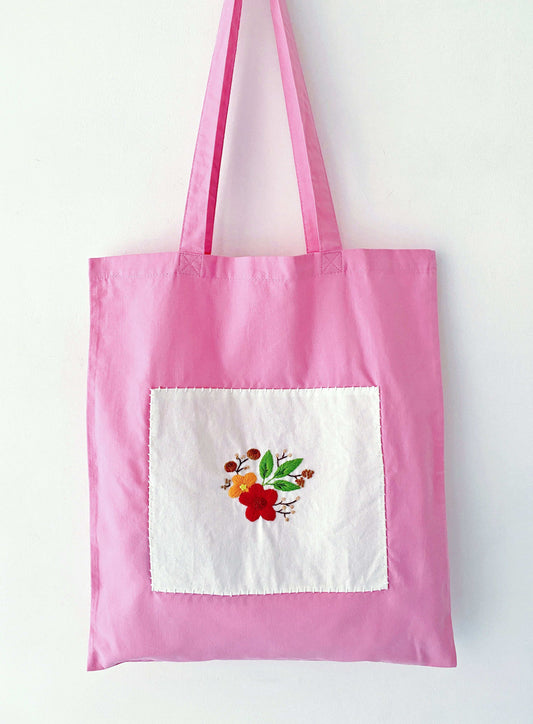 lightweight embroidered tote for weekend museum visits