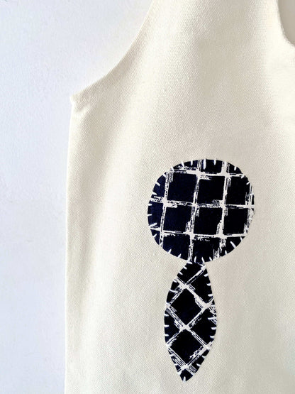 sustainable tote bag with hand stitched patchwork art